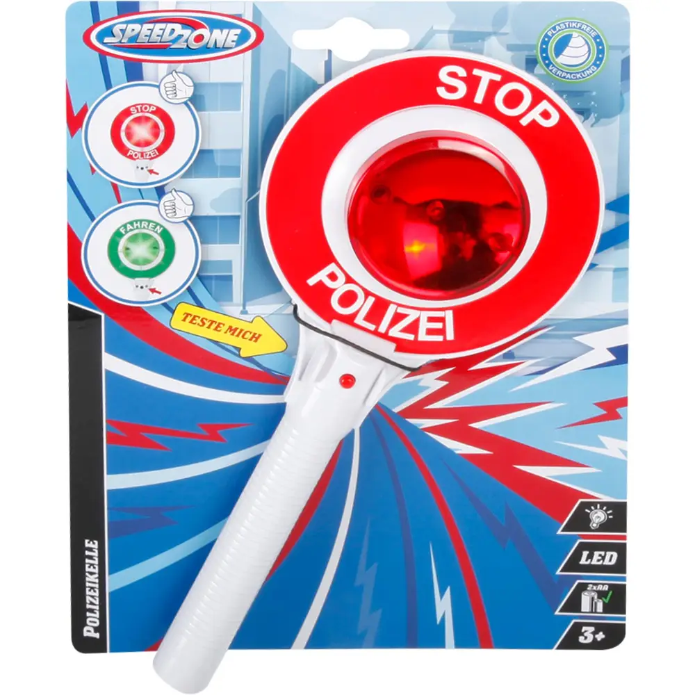 Speedzone politie stopbord speelgoed met LED-licht en batterijen