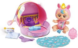 Poupée VTech Lilou avec sac mignon et lit bébé - jouet interactif