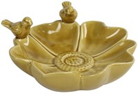 Countryfield bain d'oiseaux jaune pour jardin ou balcon 26x25x10,5cm décoratif