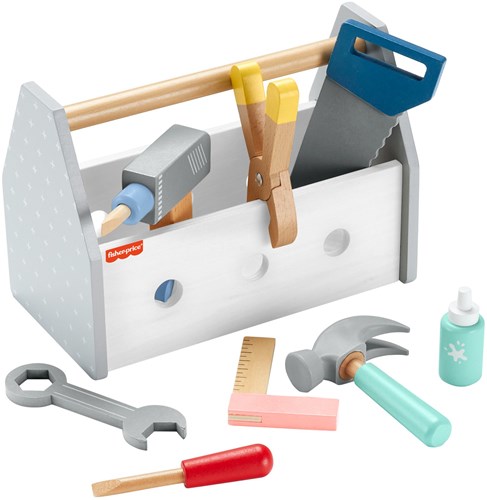 Fisher-Price boîte à outils en bois jouet pour enfants-3