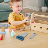 Fisher-Price boîte à outils en bois jouet pour enfants-2