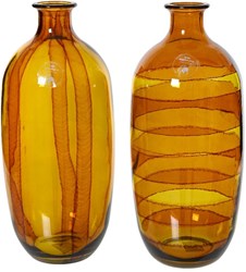 Decoris vase verre recyclé jaune 31cm - accessoire déco durable