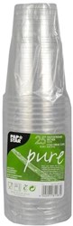 25 Drinkbekers PLA pure 250ml glashelder