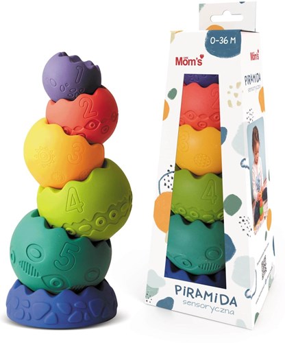 Mom's Care jouet sensoriel grande pyramide pastel éducatif