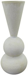 Vase métal crème décoration intérieure 16x16x39cm ronde