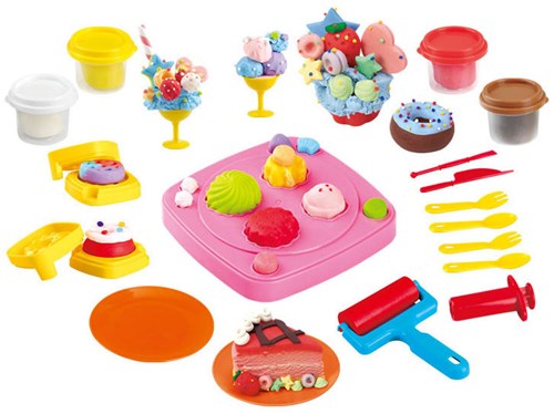 Play klei speelgoed Toetjes Fabriek set met 4 potjes - creatief knutselen-2