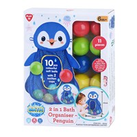 Play badspeelgoed opberger pinguin - bad organizer met ballen 11-delig