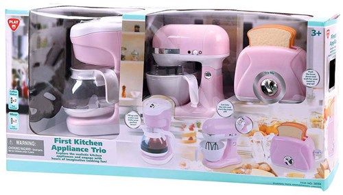 Play speelgoed keukenapparatuur roze set - mixer, koffiezetapparaat, broodrooster