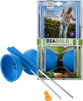 Angel Sports jouet diabolo caoutchouc avec baguettes métalliques bleu