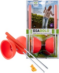 Angel Sports jouet diabolo caoutchouc baguettes métal rouge fluo