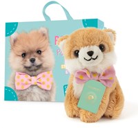 Studio Pets pluche hondenknuffel Pomeriaan met koffertje en stickers-3