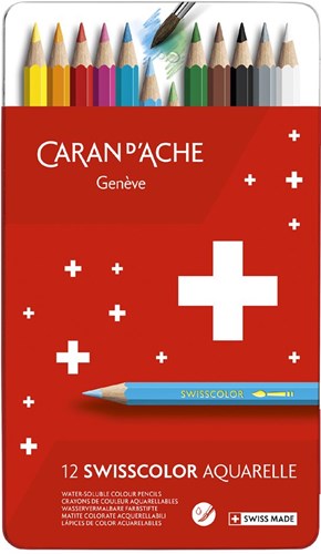 Caran d'Ache aquarelpotloden Swisscolor 30 kleuren blik kleurpotloden