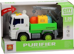 Camion jouet de collecte de verre avec lumière et son 1:20 plastique