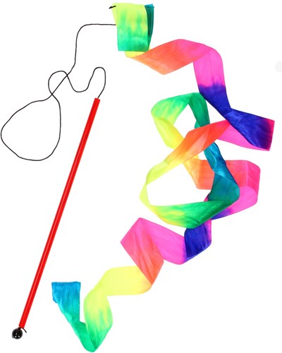 Ruban de danse arc-en-ciel jouet 2 mètres gymnastique colorée-2