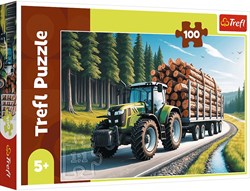 Trefl puzzle 100 pièces - tracteur forestier - FSC Mix 70% - véhicules