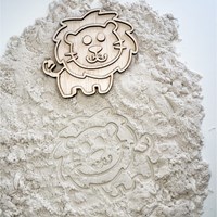 FiQ forme à remplir en bois jouet sensoriel Lion 12×13 cm-3