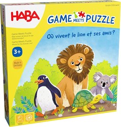 Haba spel & puzzel Waar wonen de leeuw en zijn dierenvriendjes? - houten dieren