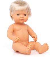 Miniland pop Europese jongen 38cm - educatief speelgoed pop