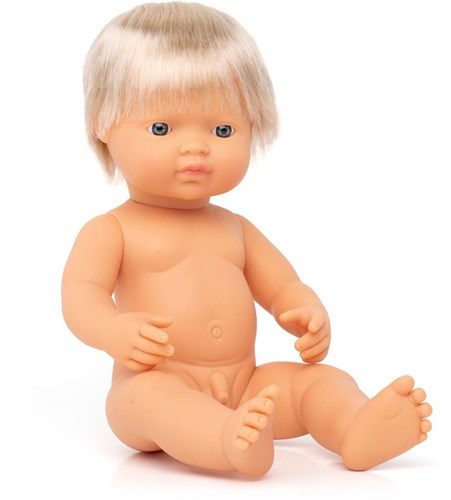 Miniland pop Europese jongen 38cm - educatief speelgoed pop