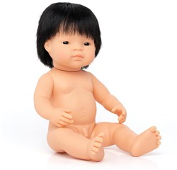 Miniland pop Aziatische jongen 38cm - educatief speelgoed pop