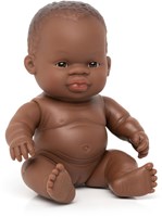 Miniland Babypop Afrikaans Meisje 21cm - Educatief Speelgoedpop