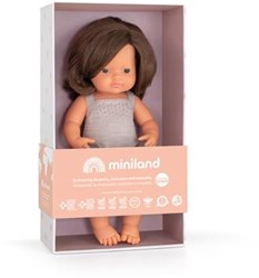 MINILAND Pop Europees Meisje Bruin Haar 38cm