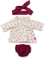 Miniland tenue poupée fille 38cm bordeaux textile
