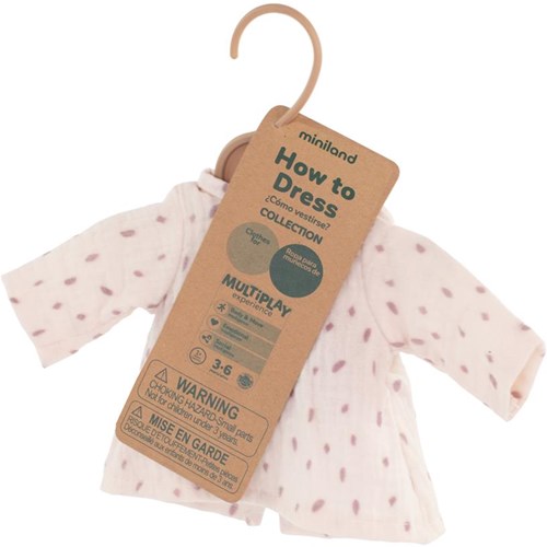 Miniland tenue poupée fille 38cm bordeaux textile-3