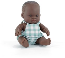 Miniland babypop Afrikaanse jongen 21cm pop educatief speelgoed