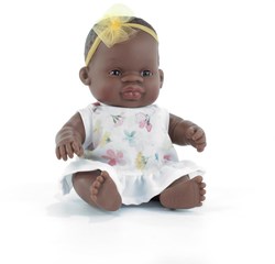 Miniland babypop Afrikaans meisje 21cm - educatief speelgoed pop