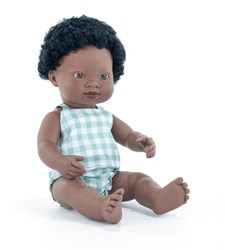 Poupée Miniland garçon africain 38cm - poupée jouet éducatif