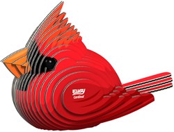 Eugy puzzle 3D oiseau cardinal - jouet animal en carton durable