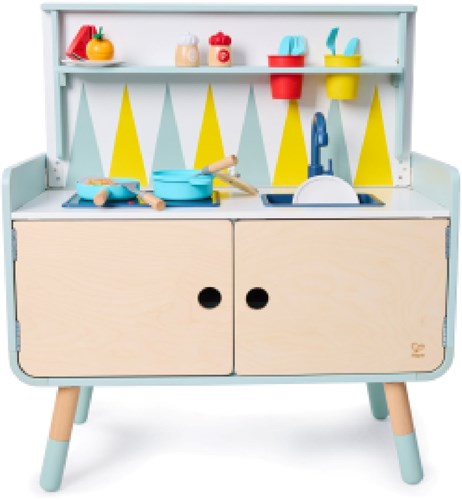 Hape kinderkeuken houten speelkeuken met opbergruimte 2-in-1-3