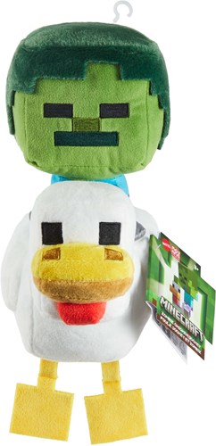 Mattel knuffel Minecraft deluxe Chicken Jockey 20 cm pluche speelgoed-2