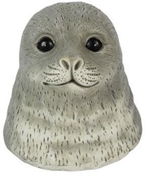 Countryfield knuffel zeehond pluche grijs 14,5x13,5cm speelgoed