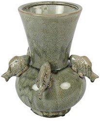Countryfield vase poisson vert décoration H24,5cm plastique
