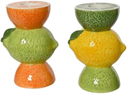 Decoris kandelaar fruitstapel keramiek kleurrijk citrus decoratie