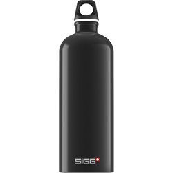 SIGG drinkfles Traveller zwart 1L - aluminium waterfles voor outdoor