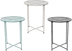 Decoris bijzettafel ijzer binnen grijs multicolor design 48cm