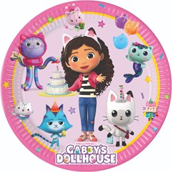 Papieren bordjes Gabby's Dollhouse 8 stuks verjaardag decoratie 23cm