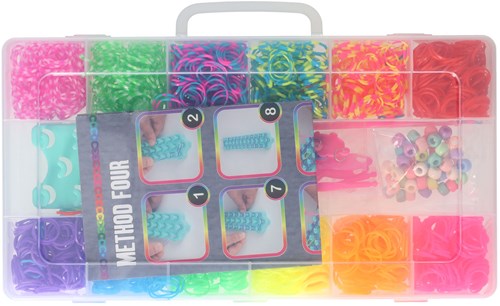 Set élastiques loom boîte de rangement 2000pcs - Créer des bracelets loom-2