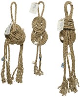Decoris jute touw knoop met schelp maritieme decoratie 50cm