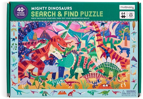 Mudpuppy puzzel dinosaurus - educatief zoek en vind speelgoed-2