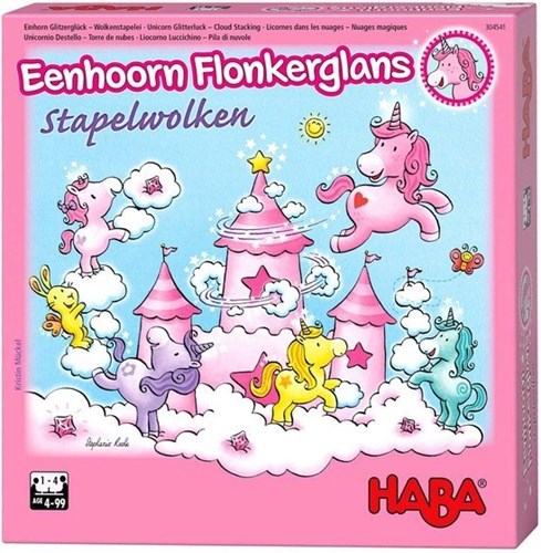 Haba jeu de société Licorne Étincelante Nuages à empiler - jeu coopératif enfants-3