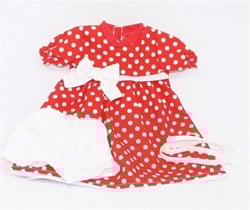 Paola Reina Ensemble de vêtements pour poupée Blanditas rouge/blanc à pois