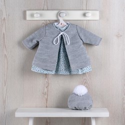 Asi vêtements de poupée - Look scandinave avec robe fleurie bleue