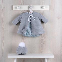 Asi vêtements de poupée - Look scandinave avec body fleuri bleu