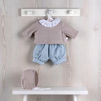 Asi ensemble vêtements poupée - look scandinave bleu et sable - mode poupée