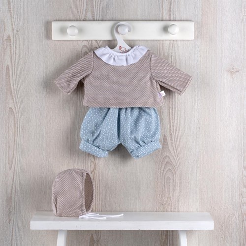 Asi ensemble vêtements poupée - look scandinave bleu et sable - mode poupée