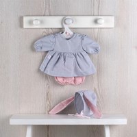 Asi vêtements de poupée - Design scandinave gris/rose avec oreilles de lapin